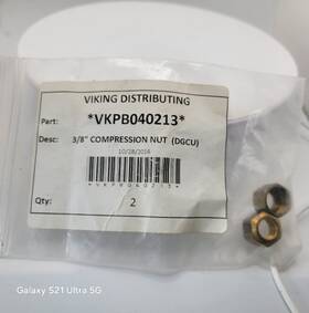 Vkpb040213 Viking 3/8 Compression Nut Dgcu Genuine Oem