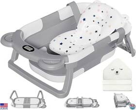 Yt-6868 Visit The Morefeel Store Collapsible Baby Bathtub For Newborns Thermometer Hooded Towel Portable