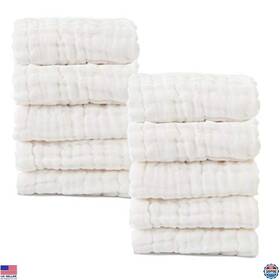 Pm10 Visit The Mukin Store Sml Organic Cotton Baby Muslin Washcloths - Soft Face Towels For Sensitive Skin