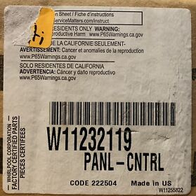 W11232119 Jenn-air Whirlpool Range Control Panel Open Box W11232119 Jenn-air Whirlpool Range Control Panel Open Box