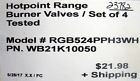 Rgb524pph3wh Wb21k10050 Hotpoint Range Burner Valves