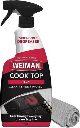 Weiman 041598005688 Daily Cooktop Cleaner With Microfiber Cloth Included For Glass