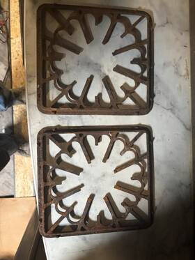 No-95 Weir Cast Iron Burner Grate Set Brown For Glenwood No 95 Gas Cooktop