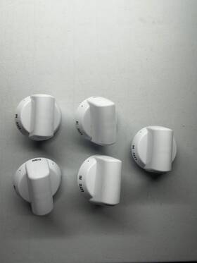 3165537 Whirlpool Set Of 5 White Gas Range Oven Burner Control Knobs Kip 5h16