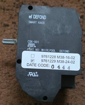 M38-24-02 Whirlpool 9761229 Defond Burner Switch Smart Knob Stove Appliances
