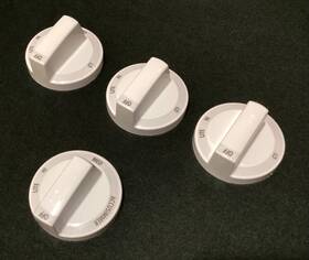 W10177198 Whirlpool W10177197 Set Of 4 White Burner Knobs Part # Stove Range