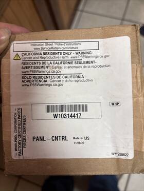 W10314417 Whirlpool Control Touch Panel For Stove