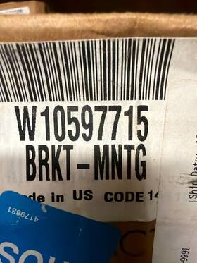 W10597715 Whirlpool Genuine Oem Range Oven Mounting Bracket