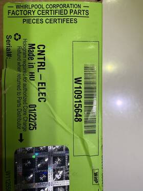 W10915648 Whirlpool Control Board Brand New