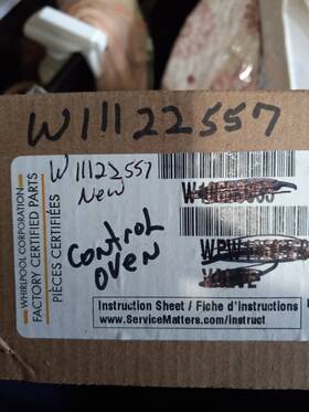 W1122557 Whirlpool Range Control