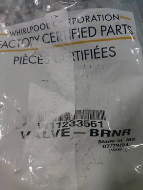 W11233561 Whirlpool Genuine Oem Range Valve-brnr Free Shipping Great Price