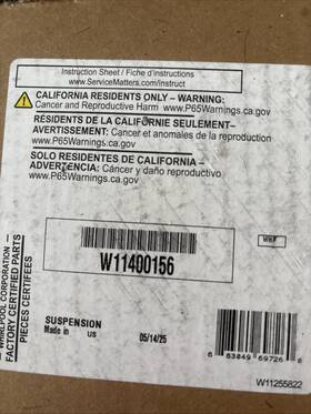 W11400156 Whirlpool Oem Washer Suspension Rod Kit