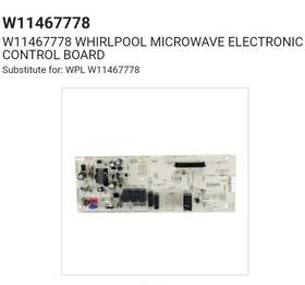 W11467778 Whirlpool Microwave Main Board W11467778. New Genuine Oem Factory Part