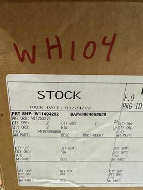 W11454889 Whirlpool W11494292 New - Metal Oven Bracket Part #