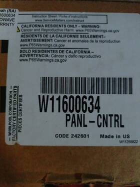 W11616680 Whirlpool W11600360 30 Inch Double Oven Control Panel W11505091 W11304442