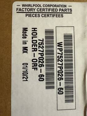 Wp7527p026-60 Whirlpool Burner Orifice Holder New Oem
