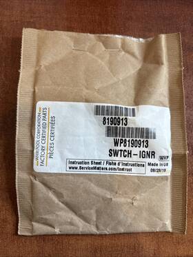 Wp8190913 Whirlpool Igniter Switch Oem