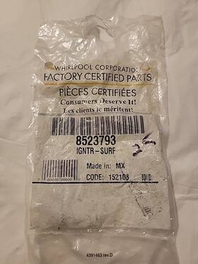 Wp8523793 Whirlpool Range / Oven - Surface Burner Spark Igniter New Sealed