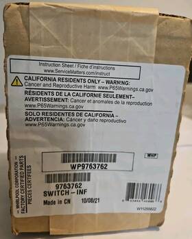 Wp9763762 Whirlpool W9763762 Range Surface Element Control Switch