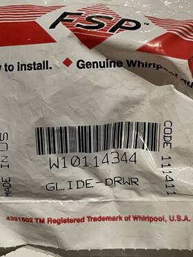 Wpw10114344 Whirlpool New Drawer Glide Oem H4i1