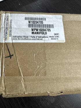 Wpw10204705 Whirlpool Oem Range Manifold No Returns B1
