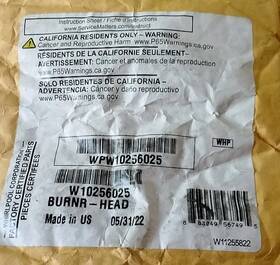 Wpw10256025 Whirlpool Range Burnr-head