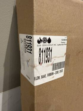 811931 Wolf Oem Bake Element Ribbon 2200 Watt Svce Dual Fuel New 12/20/23