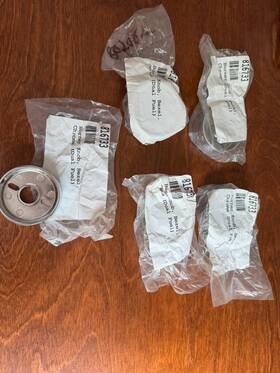 804884 Wolf 816453 Set Of 5 Dual Fuel Range Knob Bezel Chrome New Never Used
