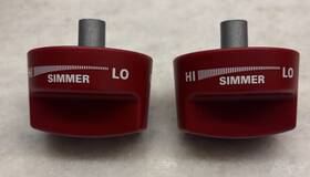818034 Wolf 2 New Red Simmer Oem Hi Lo Knobs
