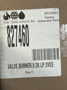 Burner-9.2k Wolf 827486 827460 Valve Lp
