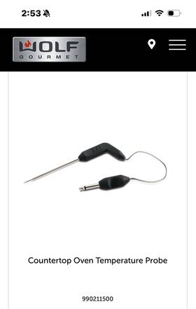 990211500 Wolf Oven Temperature Probe For Elite Countertop -wgco150s/part #