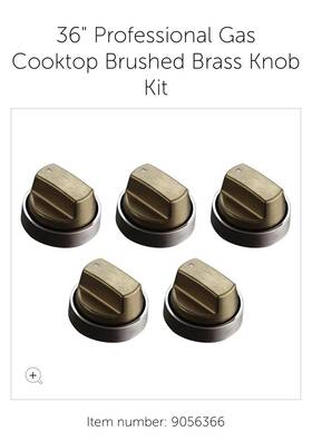 Cg365ps Wolf New Genuine Oem Brushed Brass Knob Kit 5pc Fits 36 Inch Cooktop