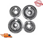 (2) 8" W10196405, 6" W10196406 For Whirlpool Chrome Drip Bowl Pan. Fixed Price $13.98.