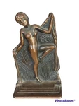 Vtg Verona Cast Iron Bronze Finish Nude Dancing Scarf Lady Bookend Art Deco 7". Fixed Price $69.00.