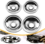4 Pack Chrome Reflector Bowls Universal Drip Pan Kits Gas Stove Burner Rings Sui. Fixed Price $28.85.