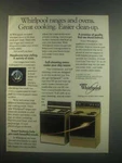 1985 Whirlpool Ranges And Ovens Ad - Great Cooking. Fixed Price $17.99.