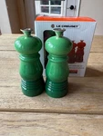 Le Creuset 4.33 In Petite Salt And Pepper Mill Bamboo Green New Nib. Fixed Price $74.99.