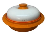 Rangemate Round Cooker For Microwave Oven Korea With Lid 9.25" Diameter Orange. Fixed Price $14.99.