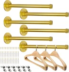 6 Pcs Industrial Pipe Clothes Bar 12 Inch - Wall Mount Clothing Rack Face Out. Fixed Price $65.70.