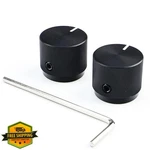 Ovsal Electric Bass Guitar Knobs, Black, Flat Top, 6.1MM Shaft, Set Of 2. Fixed Price $20.00.