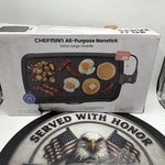 Chefman Xl Electric Griddle Cooking Surface, Slide Out Drip Tray, 10 20 Inch. Fixed Price $53.50.