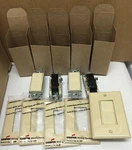 Lot Of 5 Single Pole Rocker Switches W/ Matching Wall Plates Ivory (GE3601-2). Fixed Price $24.95.