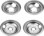 4 Pack Chrome Reflector Bowls Universal Drip Pan Kits Gas Stove Burner Rings Com. Fixed Price $28.00.