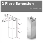 Zline Chimney Extension For Island Range Hood Upto 12 Ft Ceiling GL9I Model. Fixed Price $299.99.
