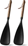 Silicone Spatula Cooking Spoon 2 Pcs With Wood Handle Great For Serv. Fixed Price $23.54.