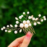 Gold Crystal Pearl Flower Hair Comb Wedding Rhinestone Clip Bridesmaid. Fixed Price $19.46.