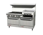 Southbend 60" (6) Burner Natural Gas Range W/ 24" Raised Griddle. Fixed Price $5780.00.
