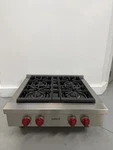 Wolf Gas Range Top - SRT304 Sealed Burner Stainless Steel Red Knobs. Fixed Price $2499.00.
