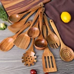 10PCS Wooden Cooking Utensils Set Kitchen Spoons Natural Spatula Tools. Fixed Price $22.49.