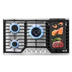 Amzchef 36 Inch Gas Cooktop With 5 Made Italy Sabaf Power Burners.max 4830.... Fixed Price $724.78.